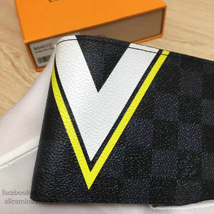 Louis Vuitton Damier Graphite Canvas Slender Wallet Yellow N64008