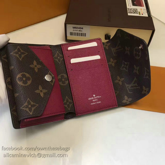 Louis Vuitton Monogram Canvas Wallet Burgundy M60494