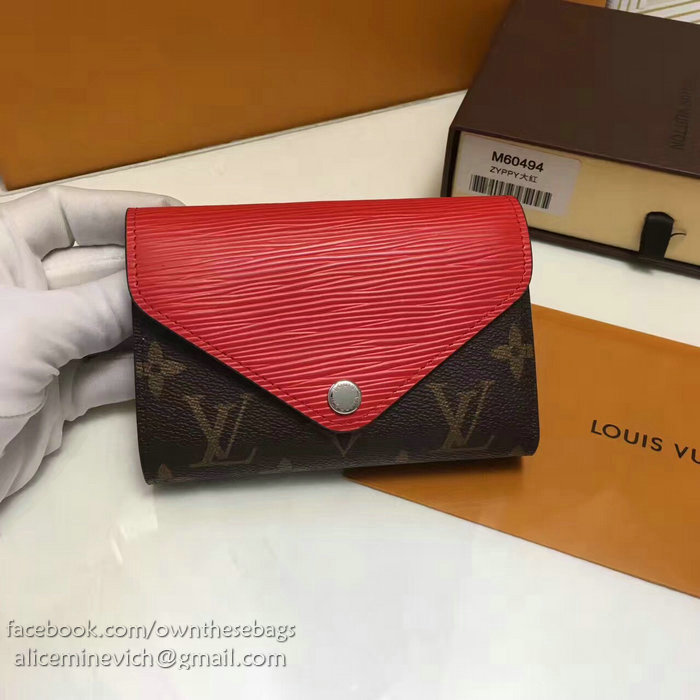 Louis Vuitton Monogram Canvas Wallet Red M60494