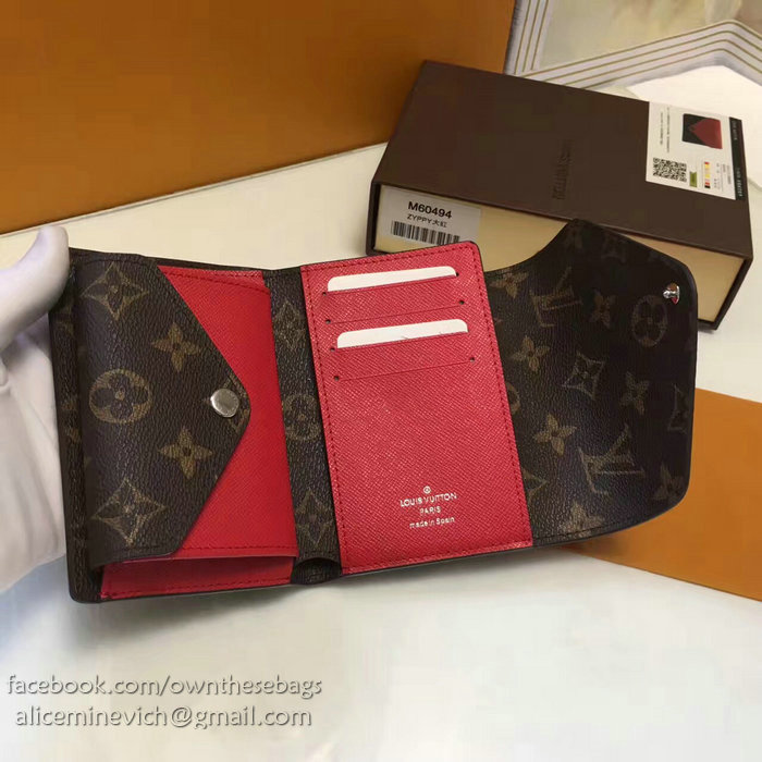 Louis Vuitton Monogram Canvas Wallet Red M60494