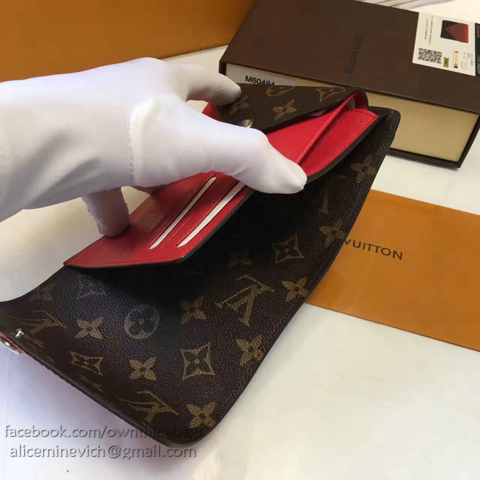 Louis Vuitton Monogram Canvas Wallet Red M60494