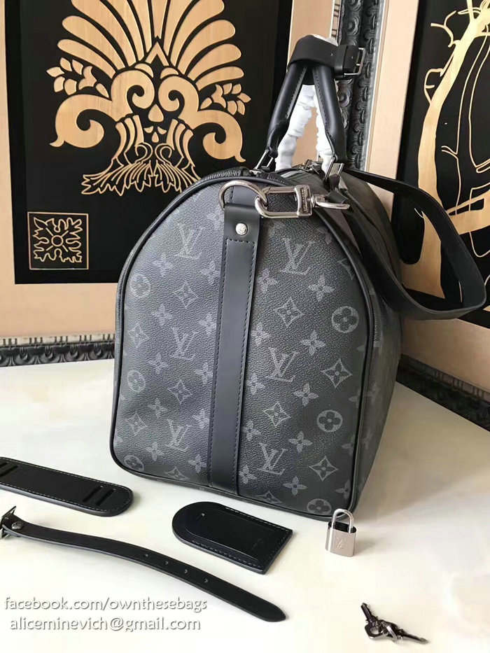 Louis Vuitton Monogram Eclipse canvas Keepall 45 Bandouliere M40569