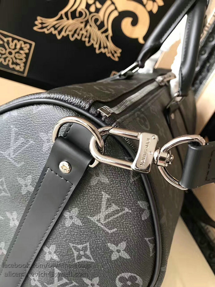 Louis Vuitton Monogram Eclipse canvas Keepall 45 Bandouliere M40569