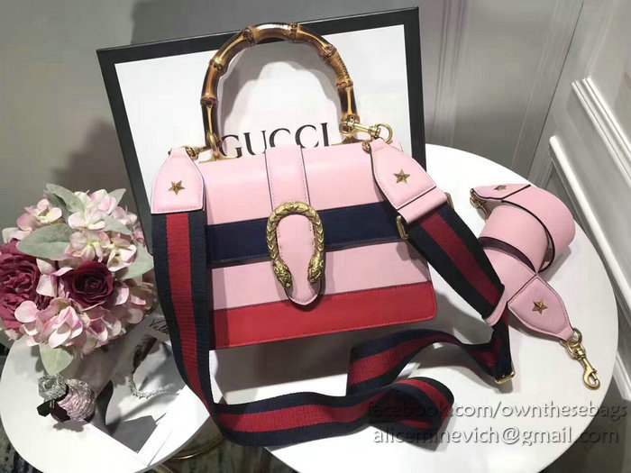 Gucci Dionysus Leather Top Handle Bag Pink 448075