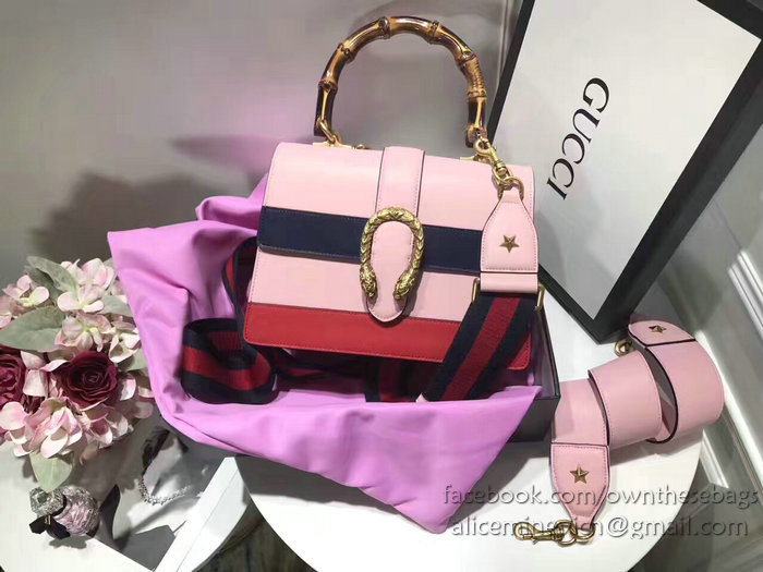 Gucci Dionysus Leather Top Handle Bag Pink 448075