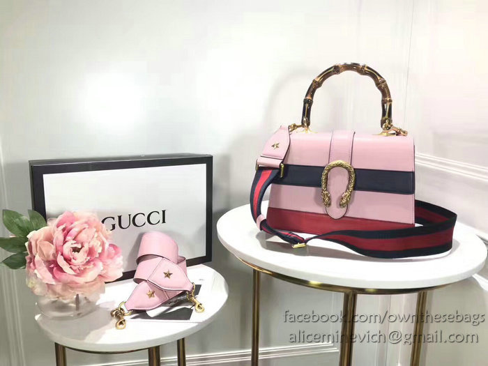 Gucci Dionysus Leather Top Handle Bag Pink 448075