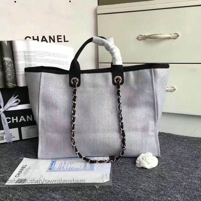 Chanel Canvas Large Deauville Shopping Bag A68046