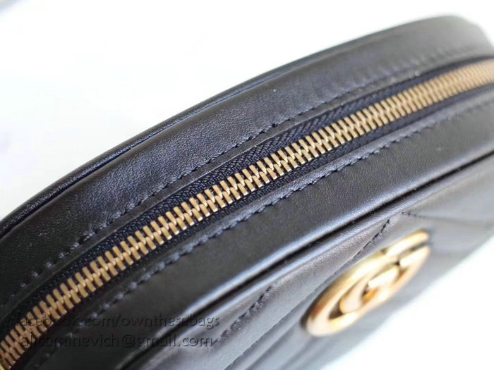 Gucci GG Marmont Matelasse Leather Belt Bag Black 476434