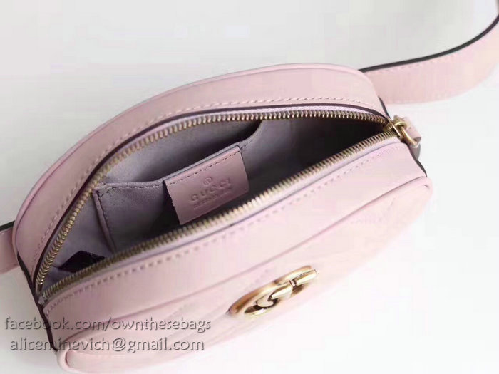 Gucci GG Marmont Matelasse Leather Belt Bag Pink 476434