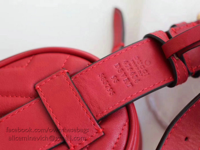 Gucci GG Marmont Matelasse Leather Belt Bag Red 476434