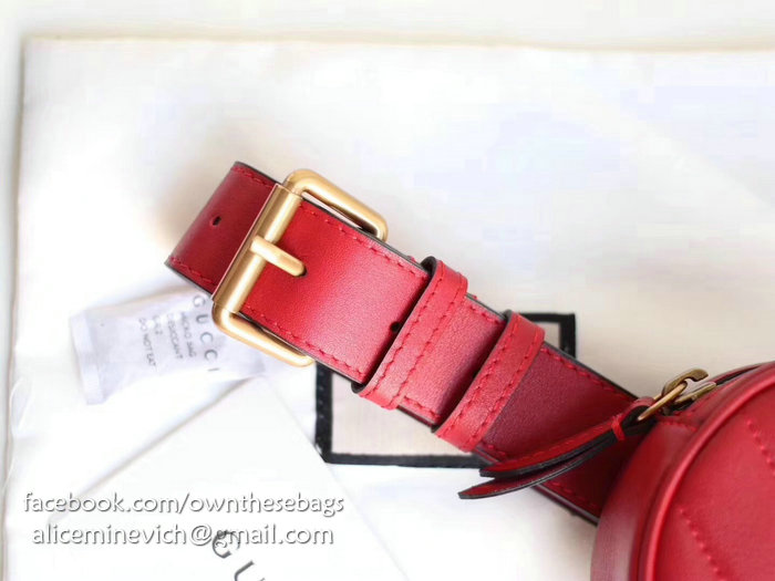 Gucci GG Marmont Matelasse Leather Belt Bag Red 476434