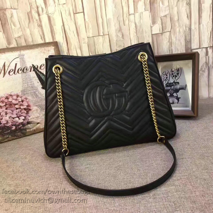 Gucci GG Marmont Matelasse Shoulder Bag Black 453569