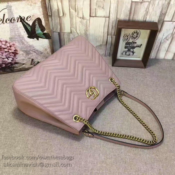 Gucci GG Marmont Matelasse Shoulder Bag Nude 453569