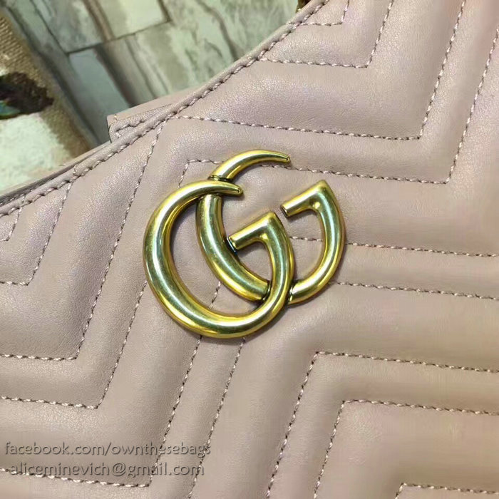 Gucci GG Marmont Matelasse Shoulder Bag Nude 453569