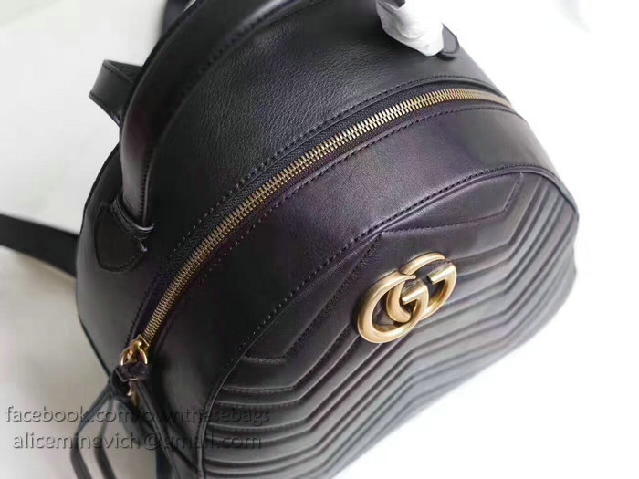 Gucci GG Marmont Quilted Leather Backpack Black 476671