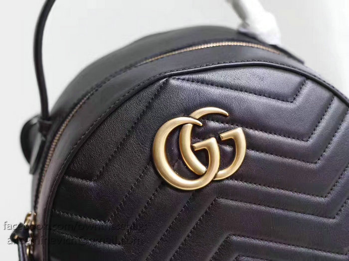 Gucci GG Marmont Quilted Leather Backpack Black 476671