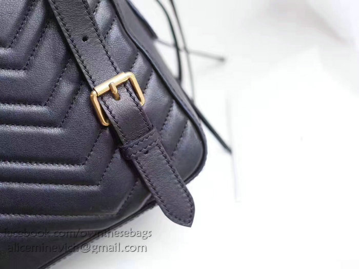 Gucci GG Marmont Quilted Leather Backpack Black 476671