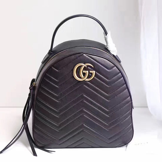 Gucci GG Marmont Quilted Leather Backpack Black 476671