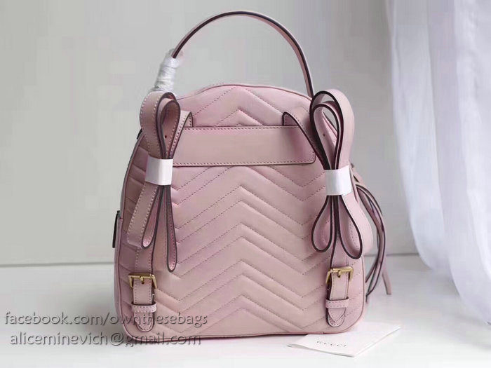 Gucci GG Marmont Quilted Leather Backpack Pink 476671