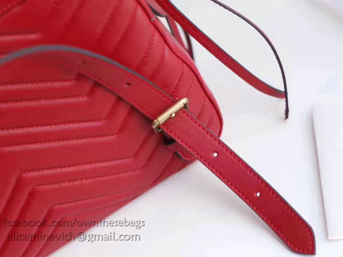 Gucci GG Marmont Quilted Leather Backpack Red 476671