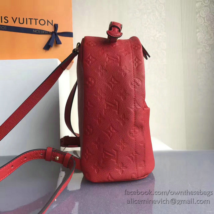 Louis Vuitton Monogram Empreinte Sorbonne Backpack Red M44016