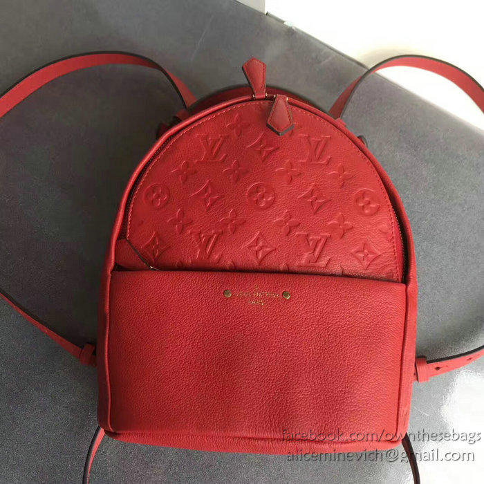 Louis Vuitton Monogram Empreinte Sorbonne Backpack Red M44016