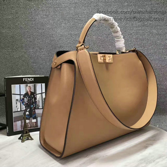 Fendi Peekaboo Tote Bag Beige Original Leather F280504