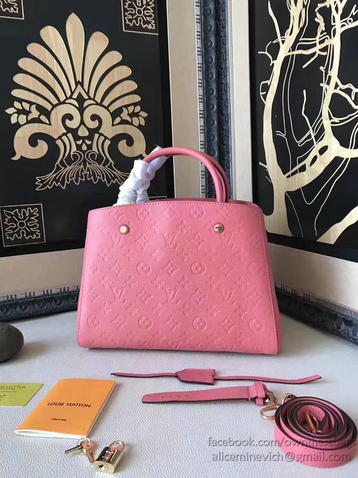 Louis Vuitton Monogram Empreinte Montaigne MM Hot Pink M42296