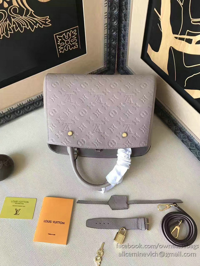 Louis Vuitton Monogram Empreinte Montaigne MM Light Grey M42296