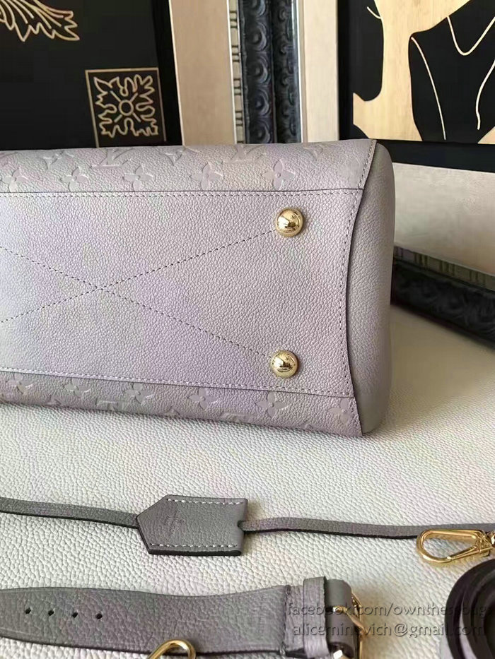 Louis Vuitton Monogram Empreinte Montaigne MM Light Grey M42296