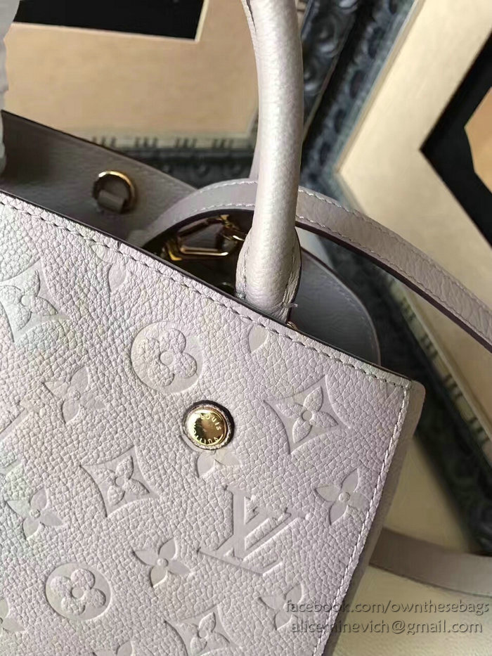 Louis Vuitton Monogram Empreinte Montaigne MM Light Grey M42296