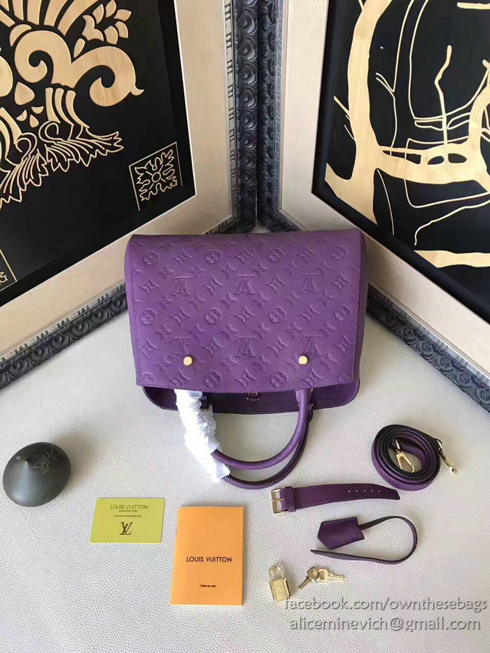 Louis Vuitton Monogram Empreinte Montaigne MM Purple M42296