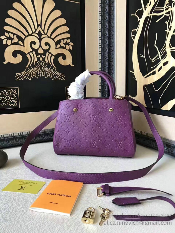 Louis Vuitton Monogram Empreinte Montaigne MM Purple M42296