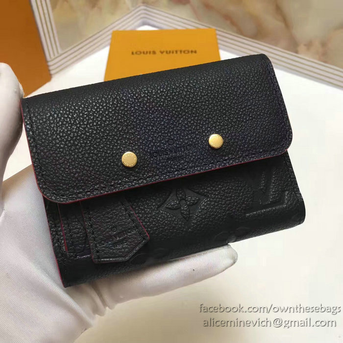 Louis Vuitton Monogram Empreinte Pont-neuf Compact Wallet Black M62184