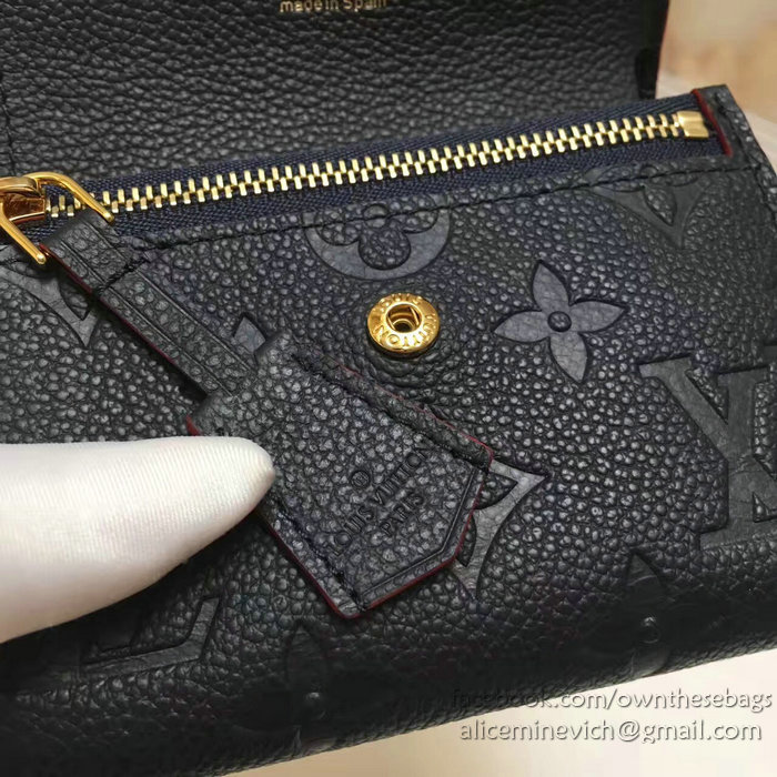 Louis Vuitton Monogram Empreinte Pont-neuf Compact Wallet Black M62184