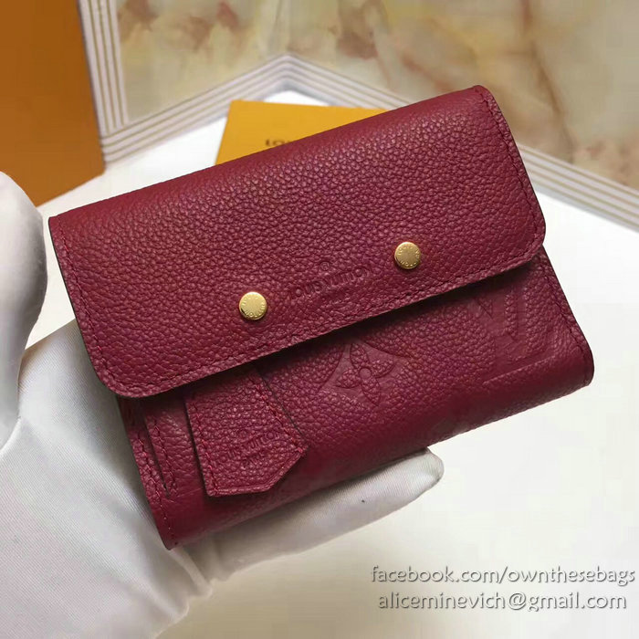 Louis Vuitton Monogram Empreinte Pont-neuf Compact Wallet Red M62184