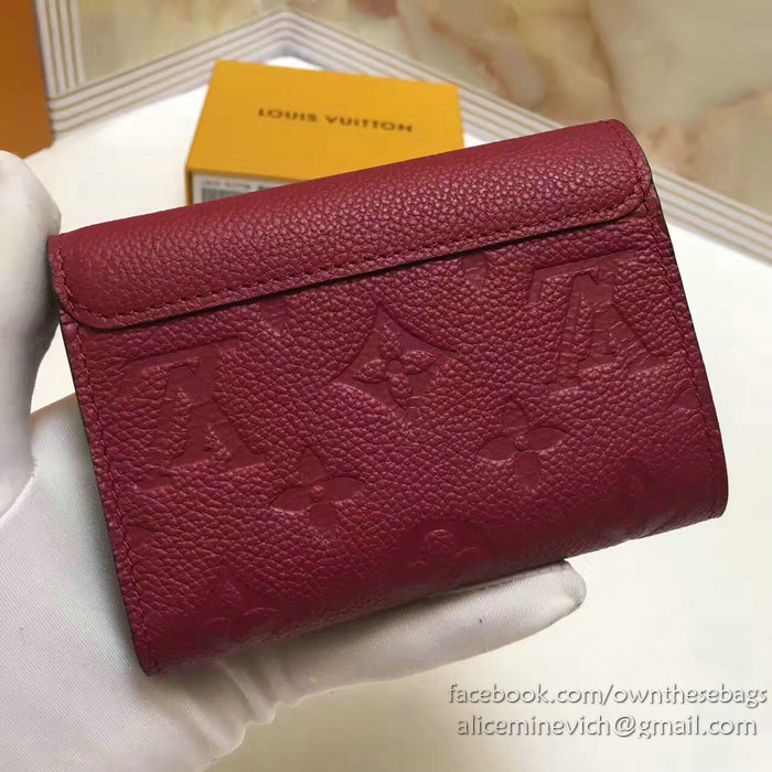 Louis Vuitton Monogram Empreinte Pont-neuf Compact Wallet Red M62184