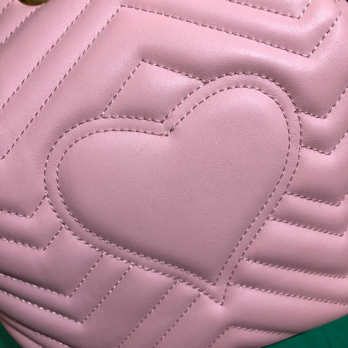 Gucci GG Marmont Leather Bucket Bag 476674 Pink