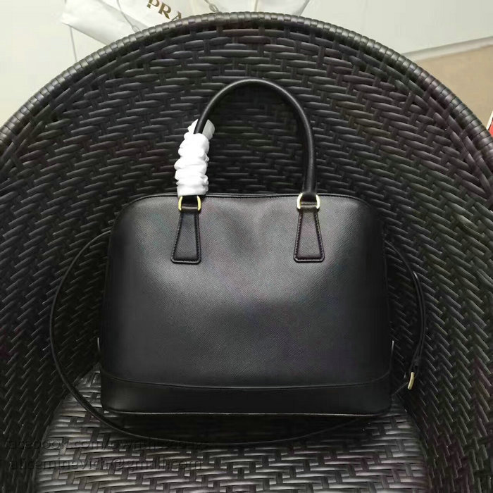 Prada Saffiano Leather Top Handle Bag Black BL2558