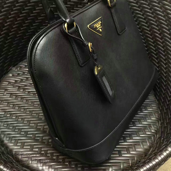 Prada Saffiano Leather Top Handle Bag Black BL2558