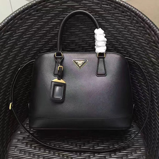 Prada Saffiano Leather Top Handle Bag Black BL2558