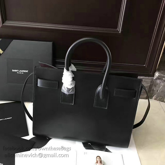 Saint Laurent Sac De Jour Souple Bag Black with Brown interior 378299