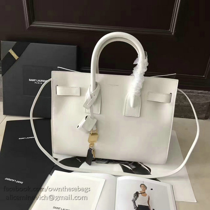 Saint Laurent Sac De Jour Souple Bag White 378299