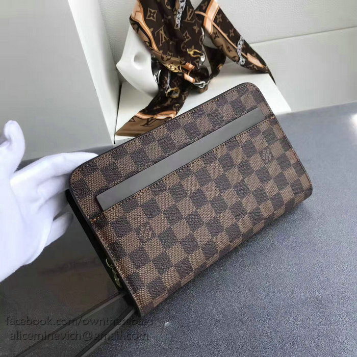 Louis Vuitton Damier Ebene Canvas Clutch Bag N51993