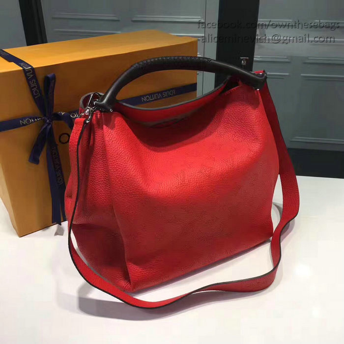 Louis Vuitton Mahina Calfskin Babylone PM Red M50031