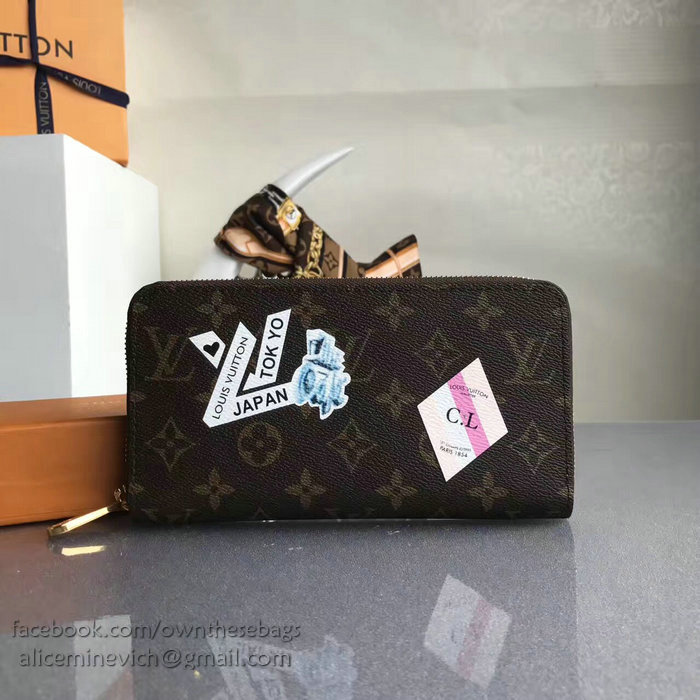 Louis Vuitton Monogram Canvas Zippy Wallet with Print M60017