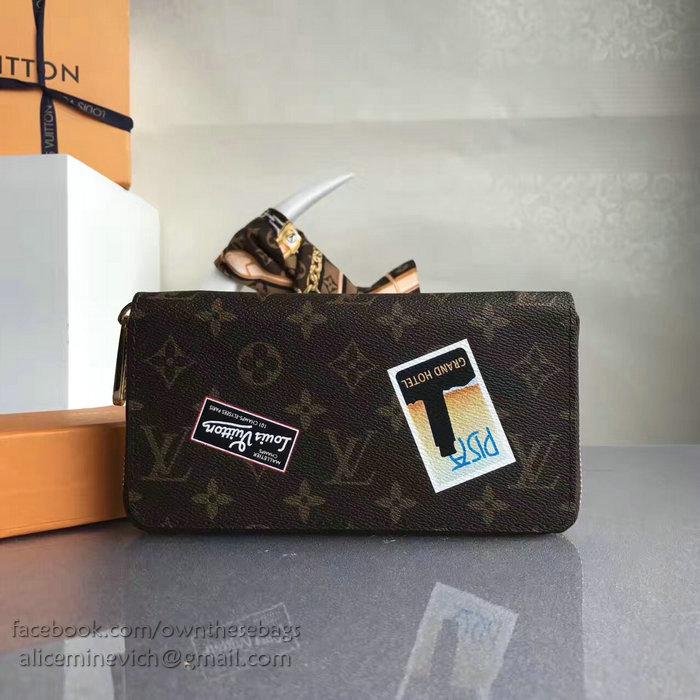 Louis Vuitton Monogram Canvas Zippy Wallet with Print M60017