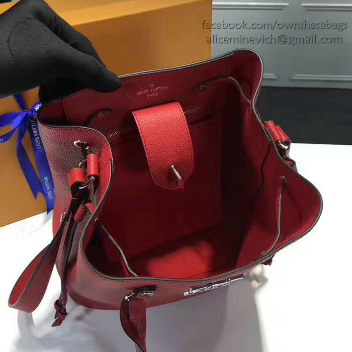 Louis Vuitton Soft Calfskin Lockme Bucket Red M54677