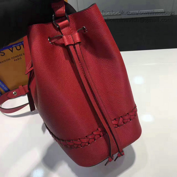 Louis Vuitton Soft calfskin Lockme Bucket Red M54681