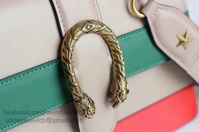 Gucci Dionysus Leather Top Handle Bag Orange/Green/Red 448075